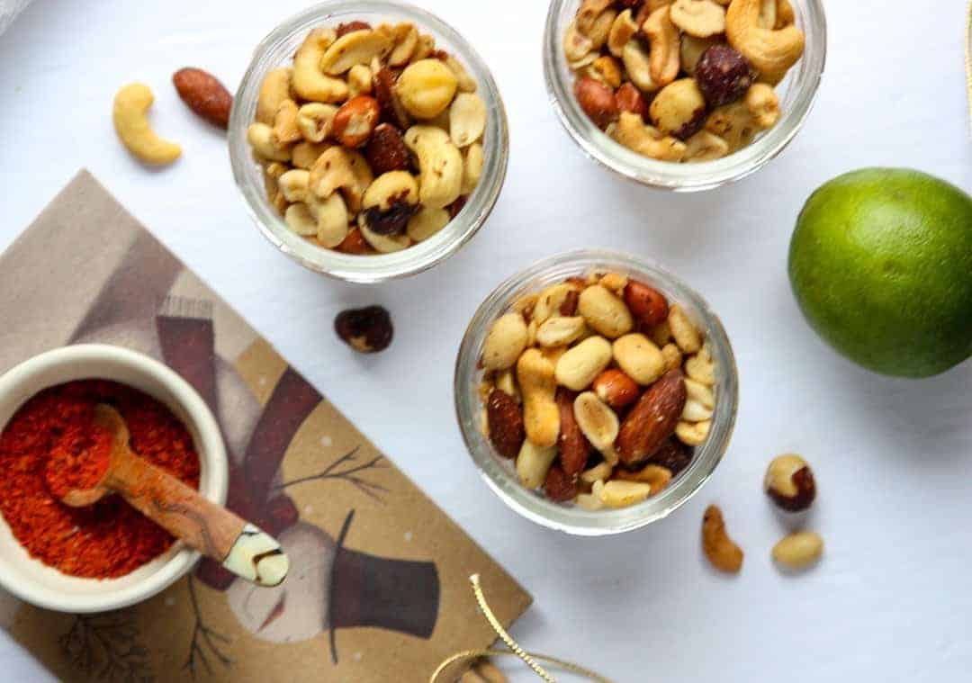 Three jars of mixed nuts