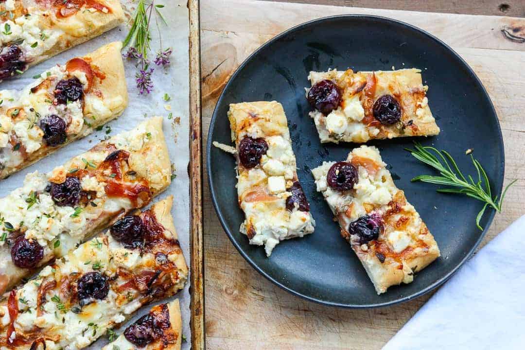 Slices of pizza on a plate