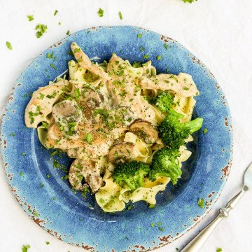A plate of food with broccoli