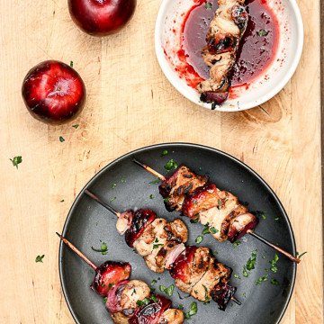 Grilled Plum & Pork Kebabs