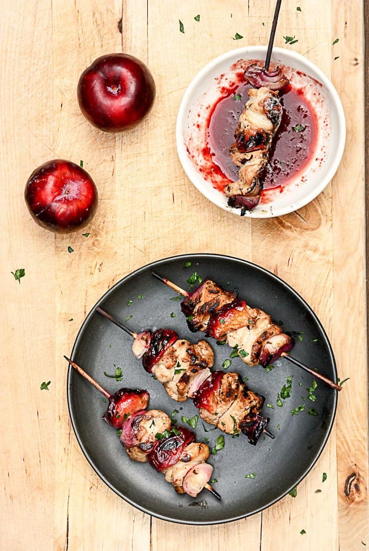 Grilled Plum & Pork Kebabs