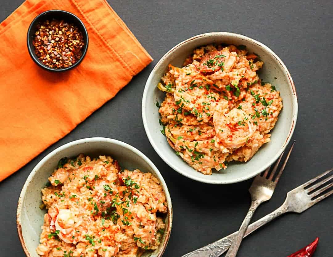 Two bowls of jambalaya