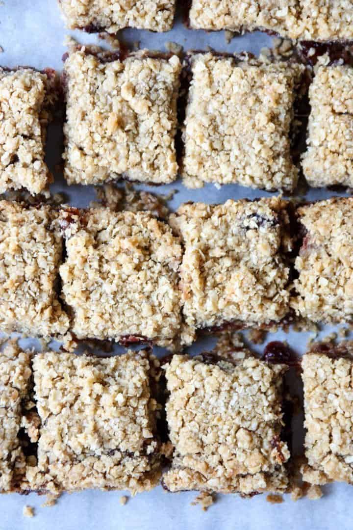 Pieces of oat squares