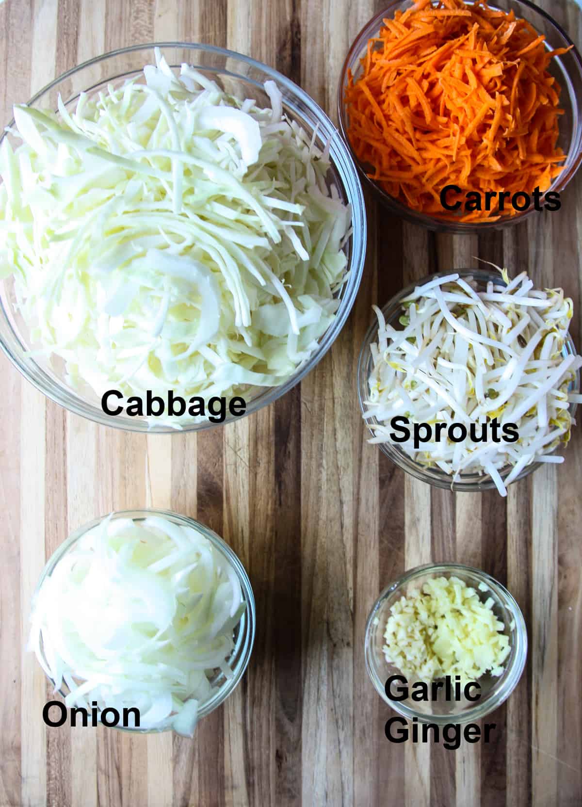 The vegetables that are required to make this recipe.