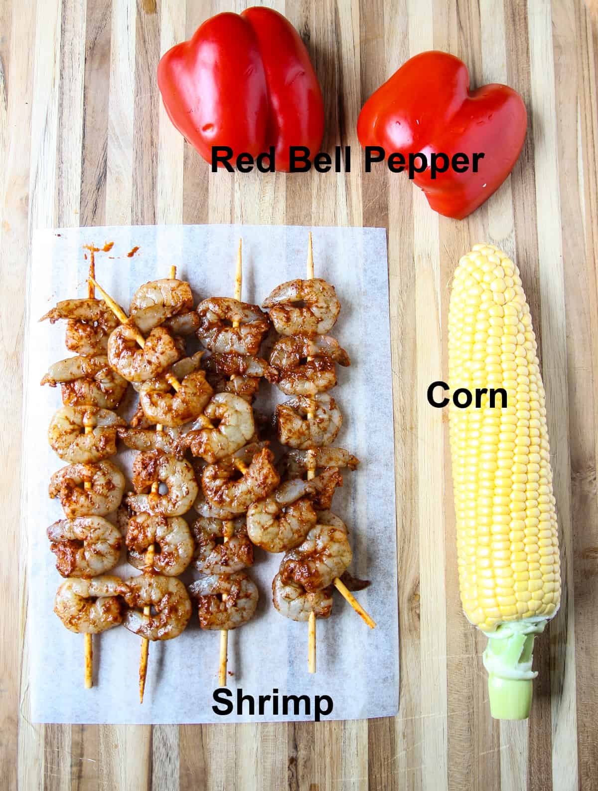 Ingredients for the grilling portion of the recipe.