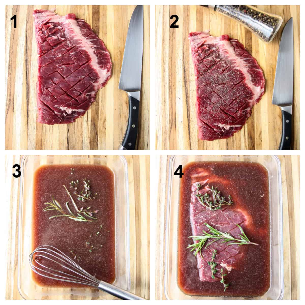 The four steps to make the recipe.