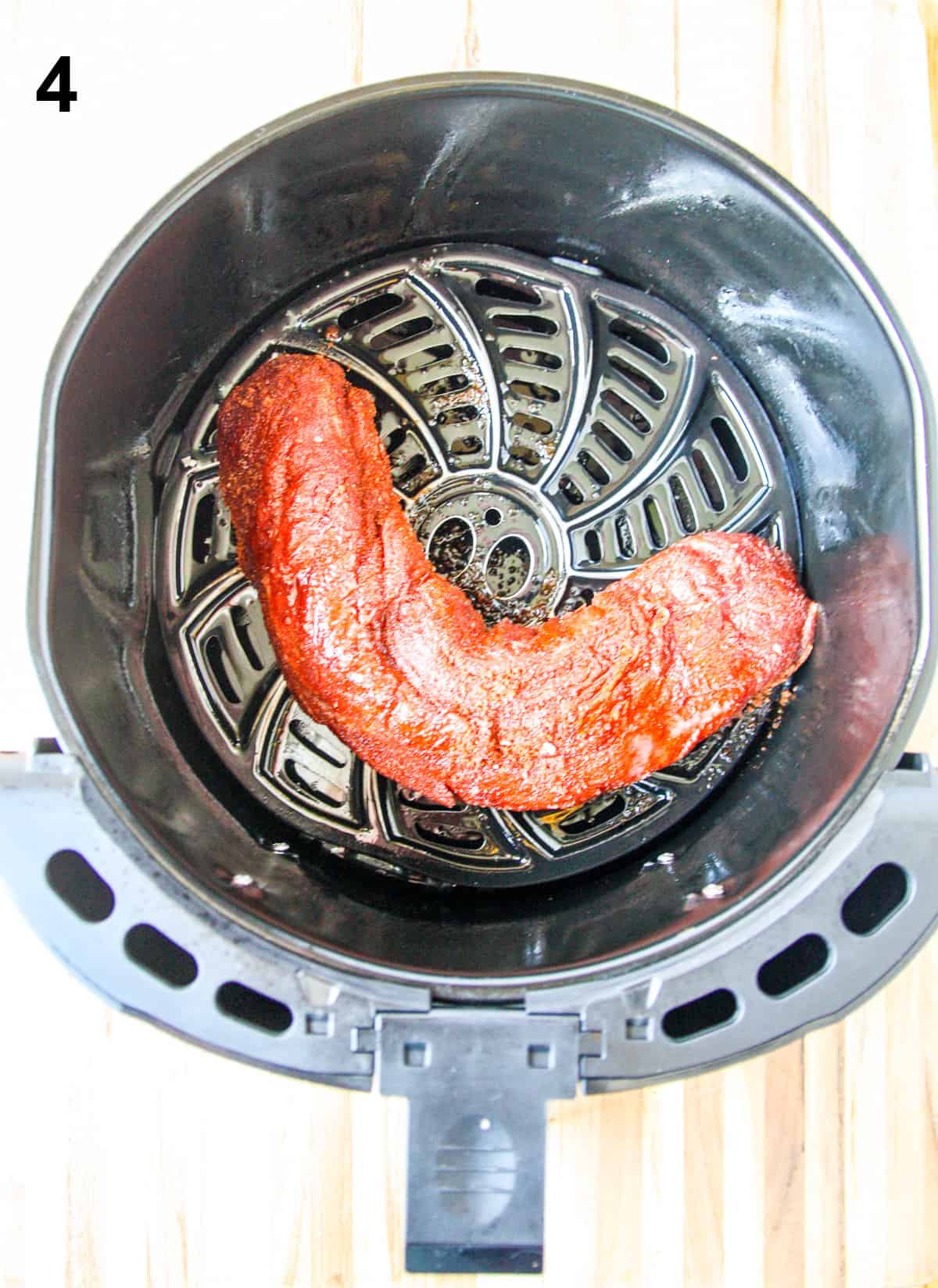 Pork Tenderloin in the air fryer basket