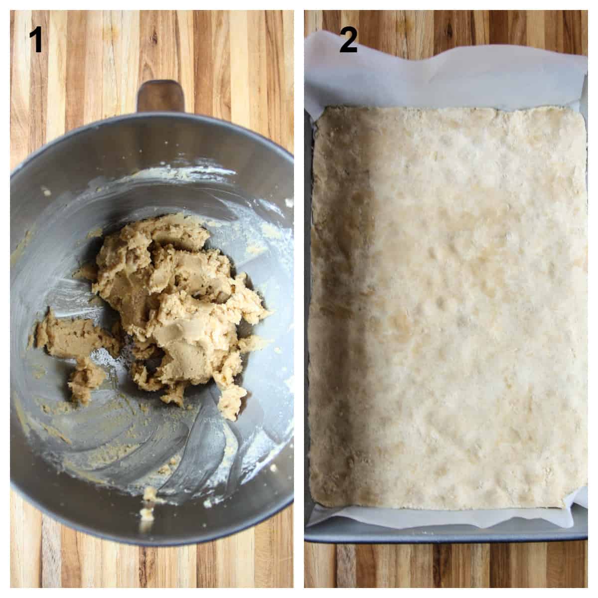 The first two steps to making the recipe.