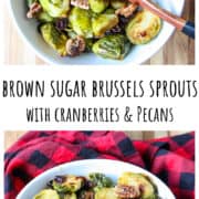 A bowl of brown sugar roasted brussels sprouts.