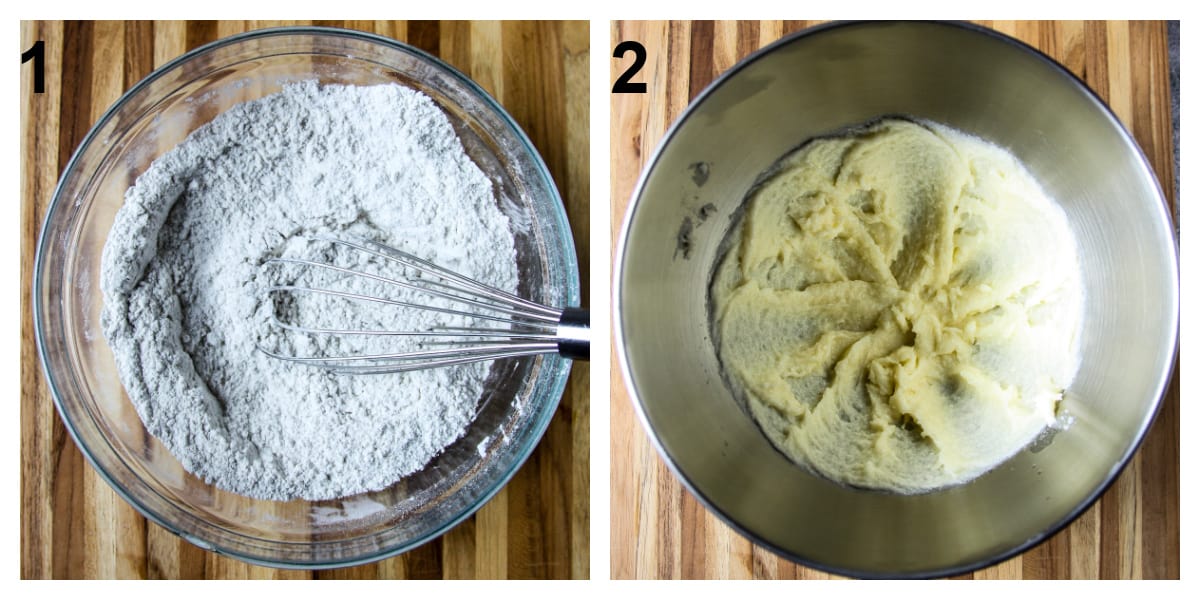 Steps 1 and 2 of the recipe process.