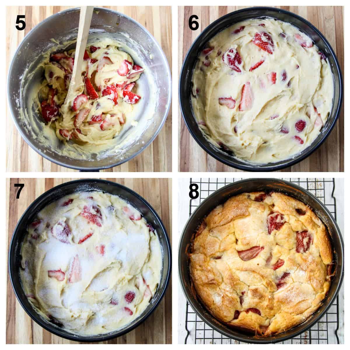 Steps five through eight of the recipe process.