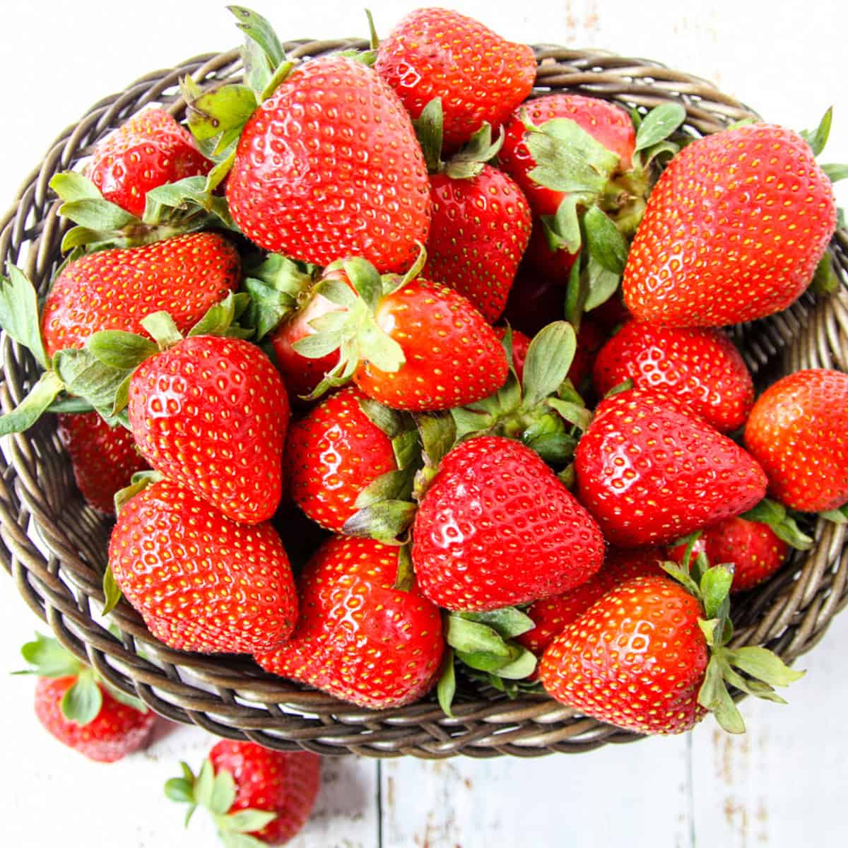 Strawberries in a basket.
