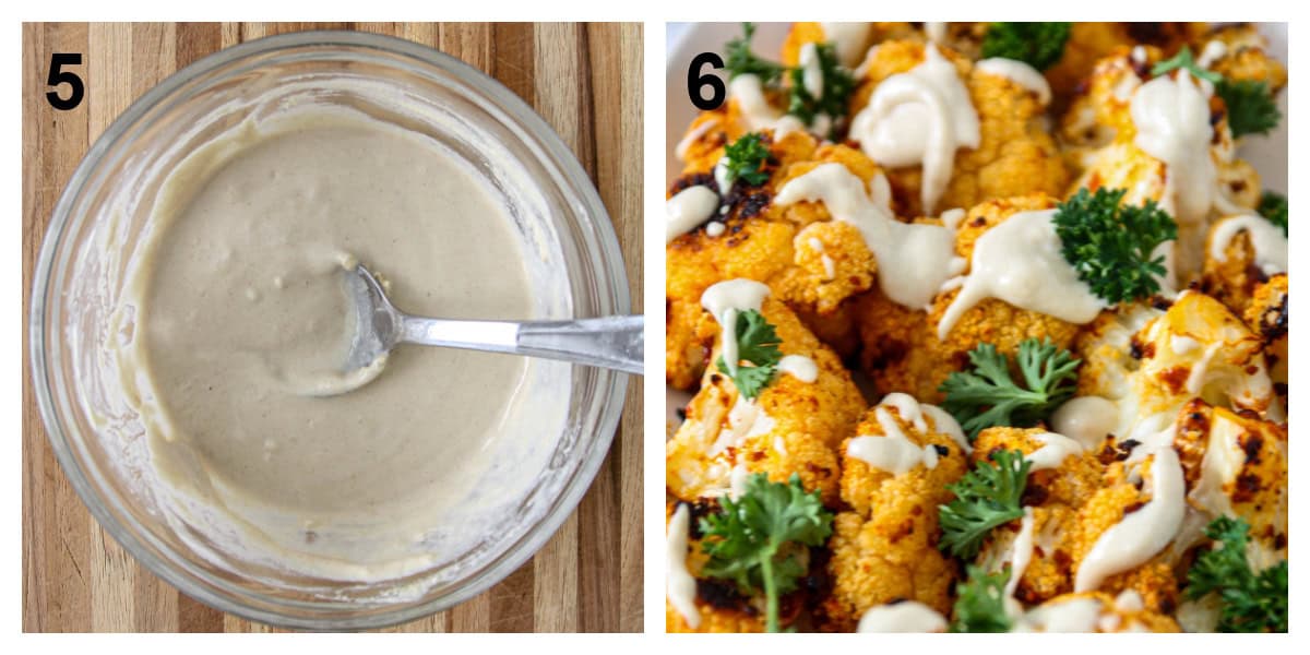 Steps five and six of the recipe process.